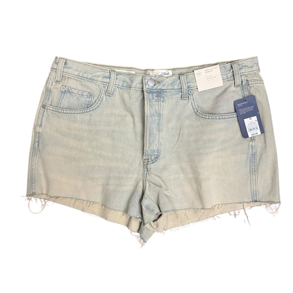 NEW Universal Thread Light Blue Denim Women Mini Cut Off Shorts Sz 16